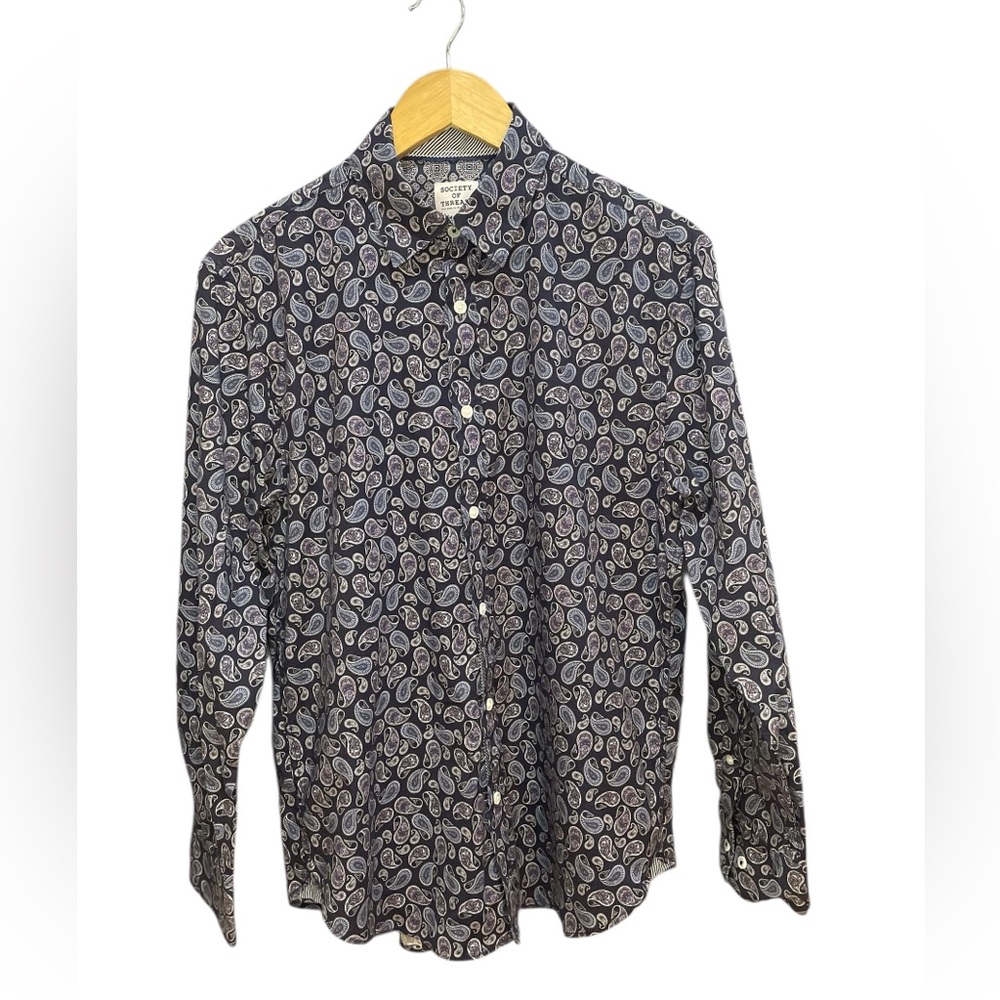 Society Of Threads Slim Fit PaisleyButton Down Shirt